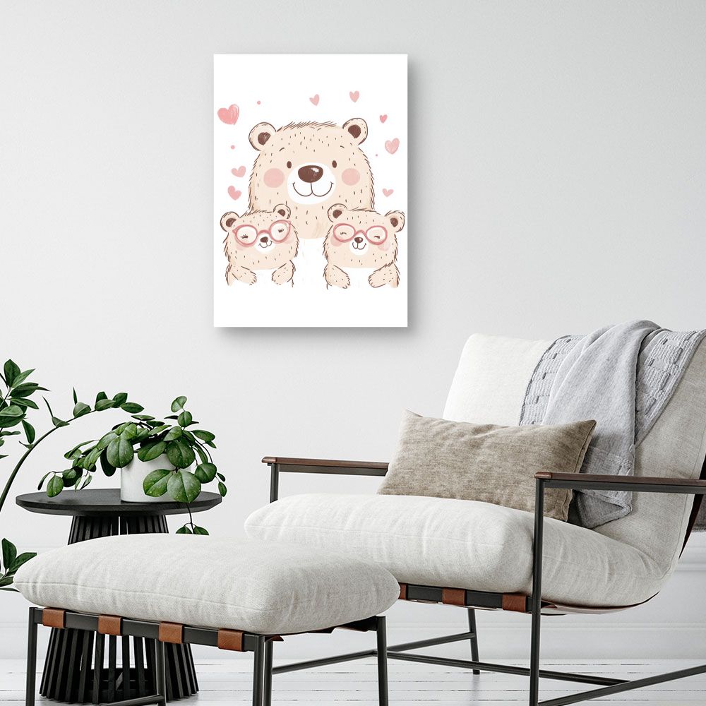 Tableau imprimé pour enfants 'Ours adorables'