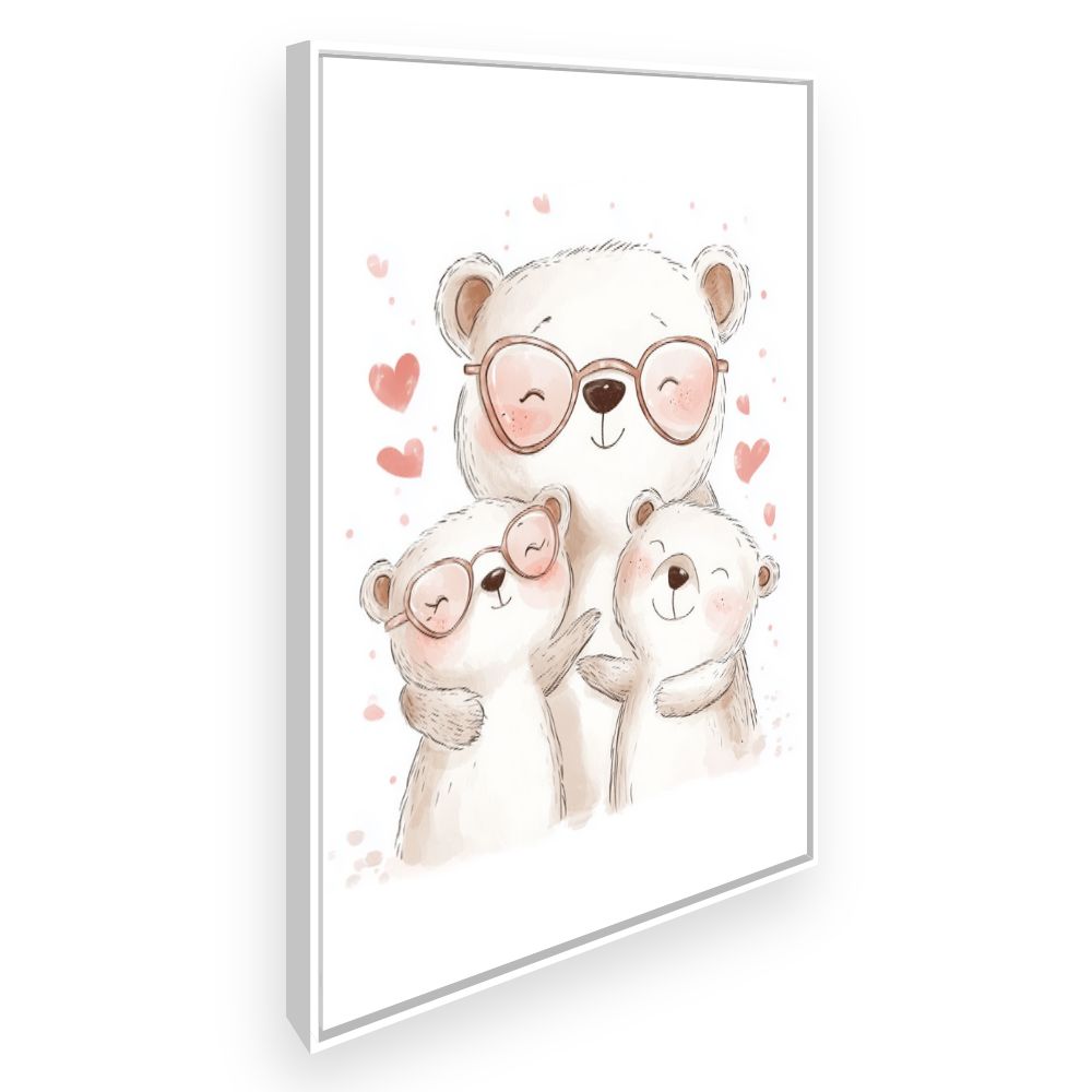 Tableau imprimé pour enfants 'Ours adorables heureux'