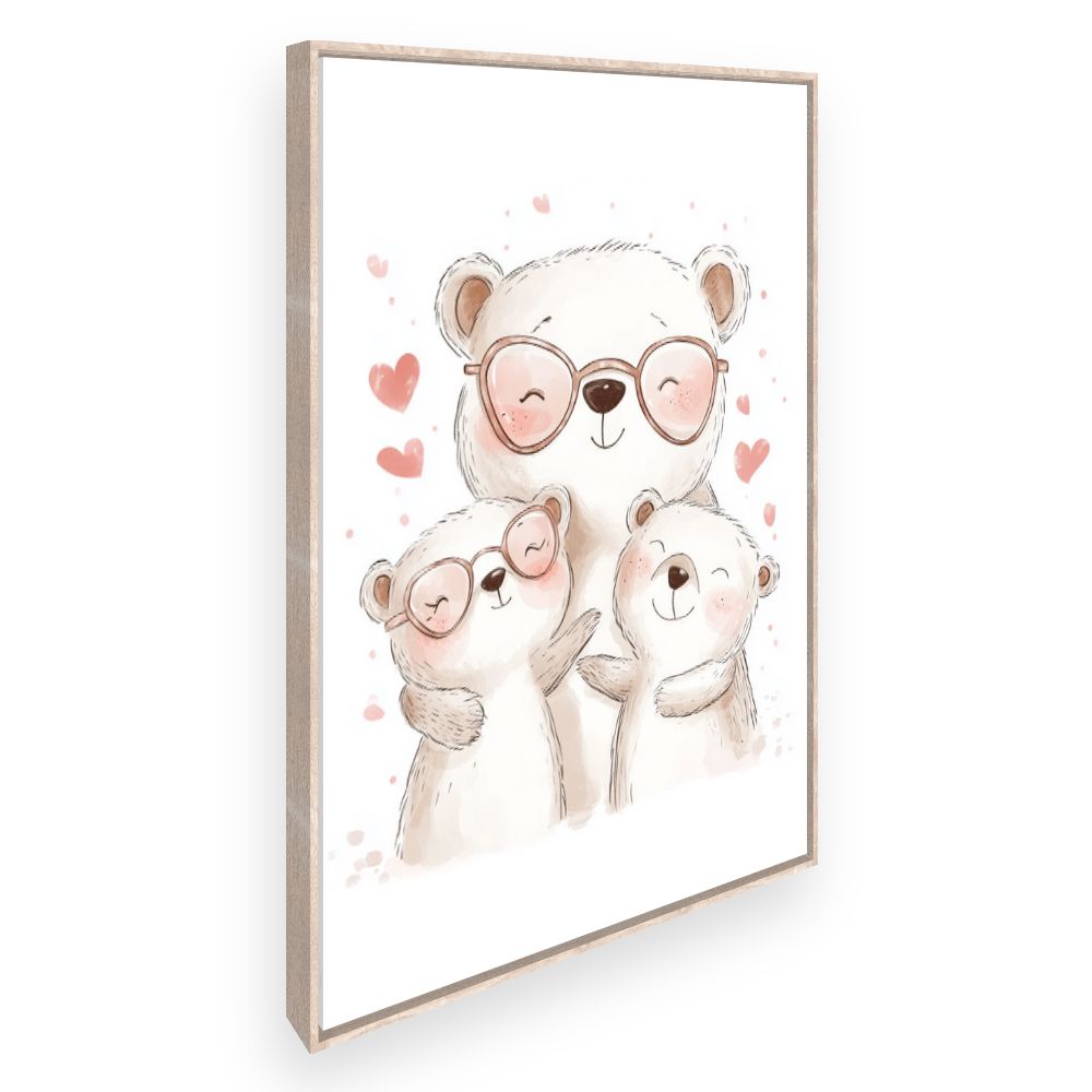 Tableau imprimé pour enfants 'Ours adorables heureux'