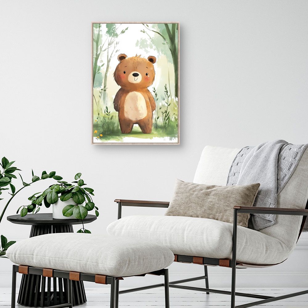 Tableau imprimé pour enfants 'Ours adorable'