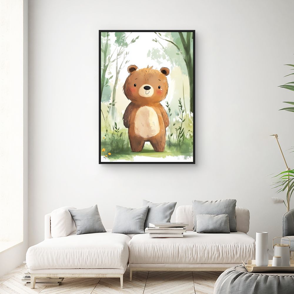 Tableau imprimé pour enfants 'Ours adorable'