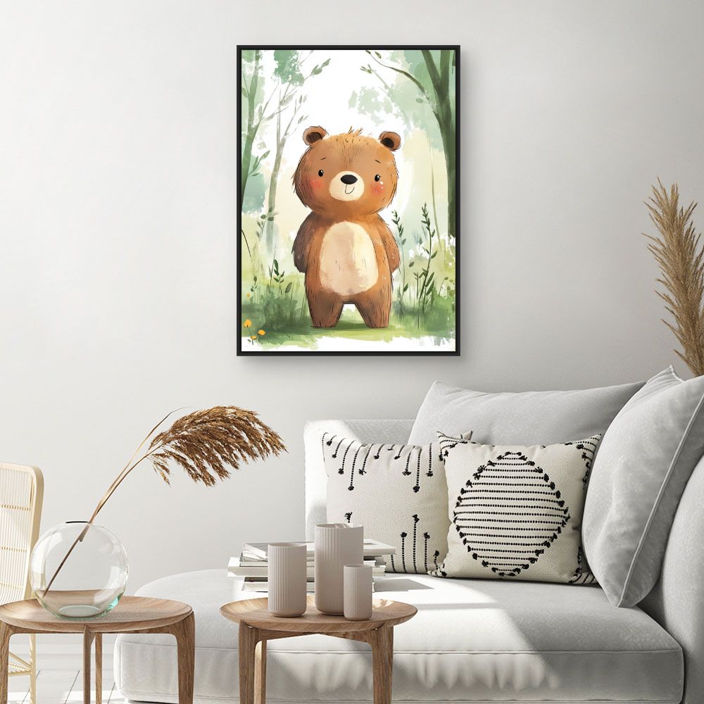 Tableau imprimé pour enfants 'Ours adorable'