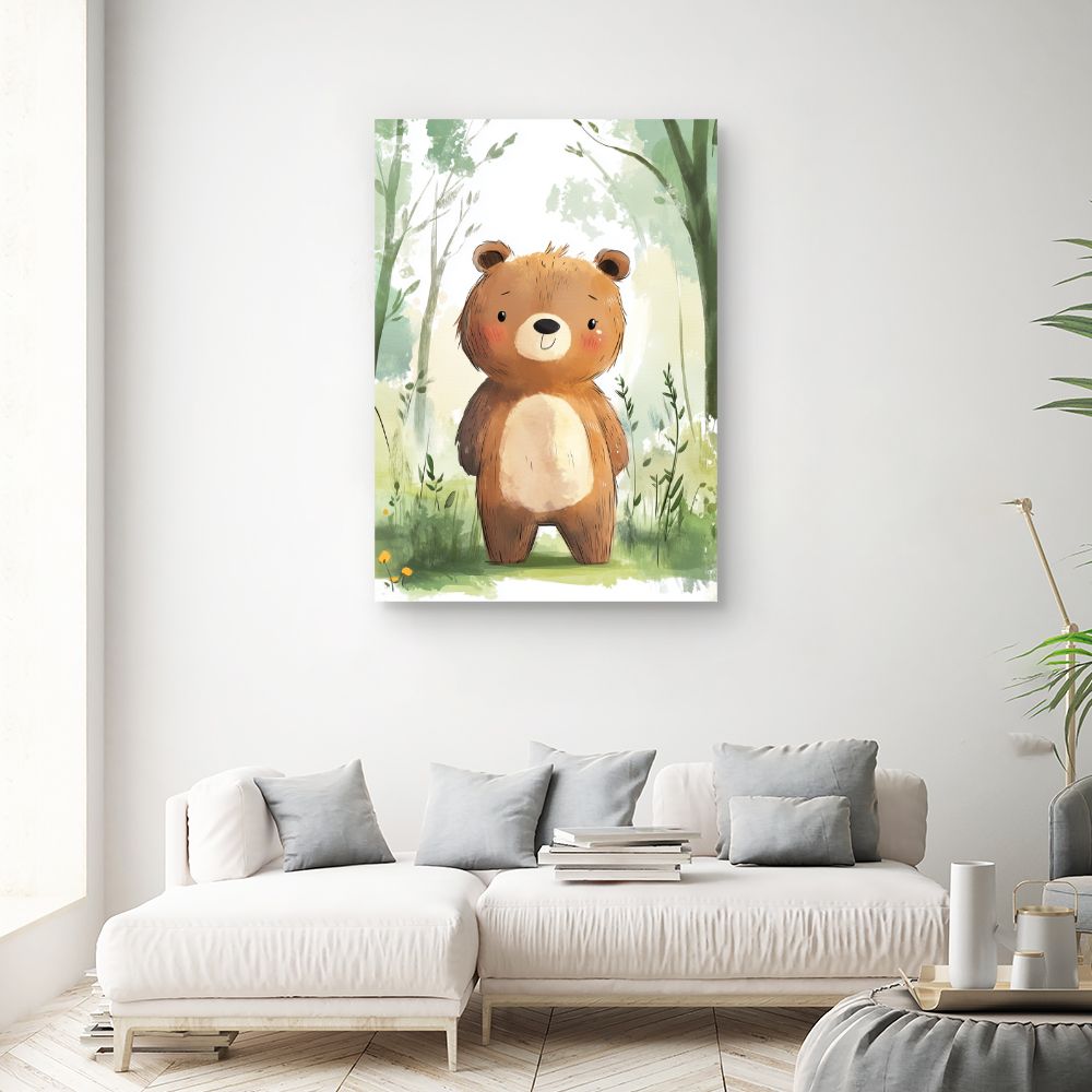 Tableau imprimé pour enfants 'Ours adorable'