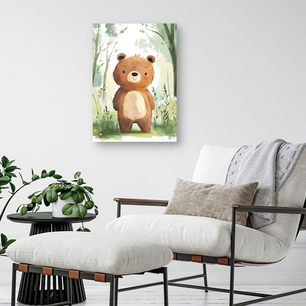 Tableau imprimé pour enfants 'Ours adorable'