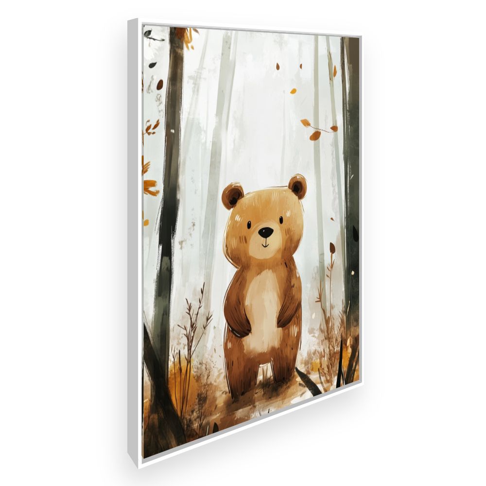 Tableau imprimé pour enfants 'Ours mignon forestier'
