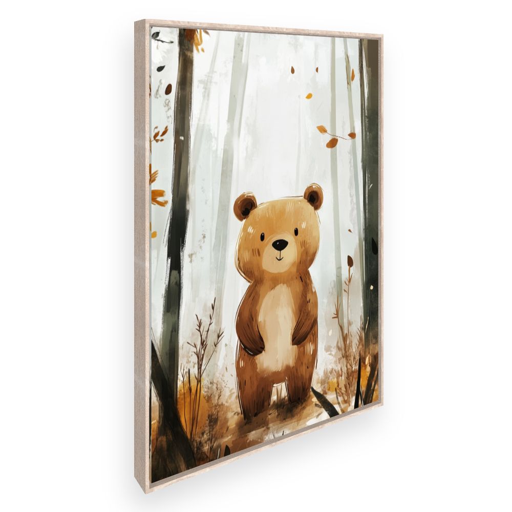 Tableau imprimé pour enfants 'Ours mignon forestier'