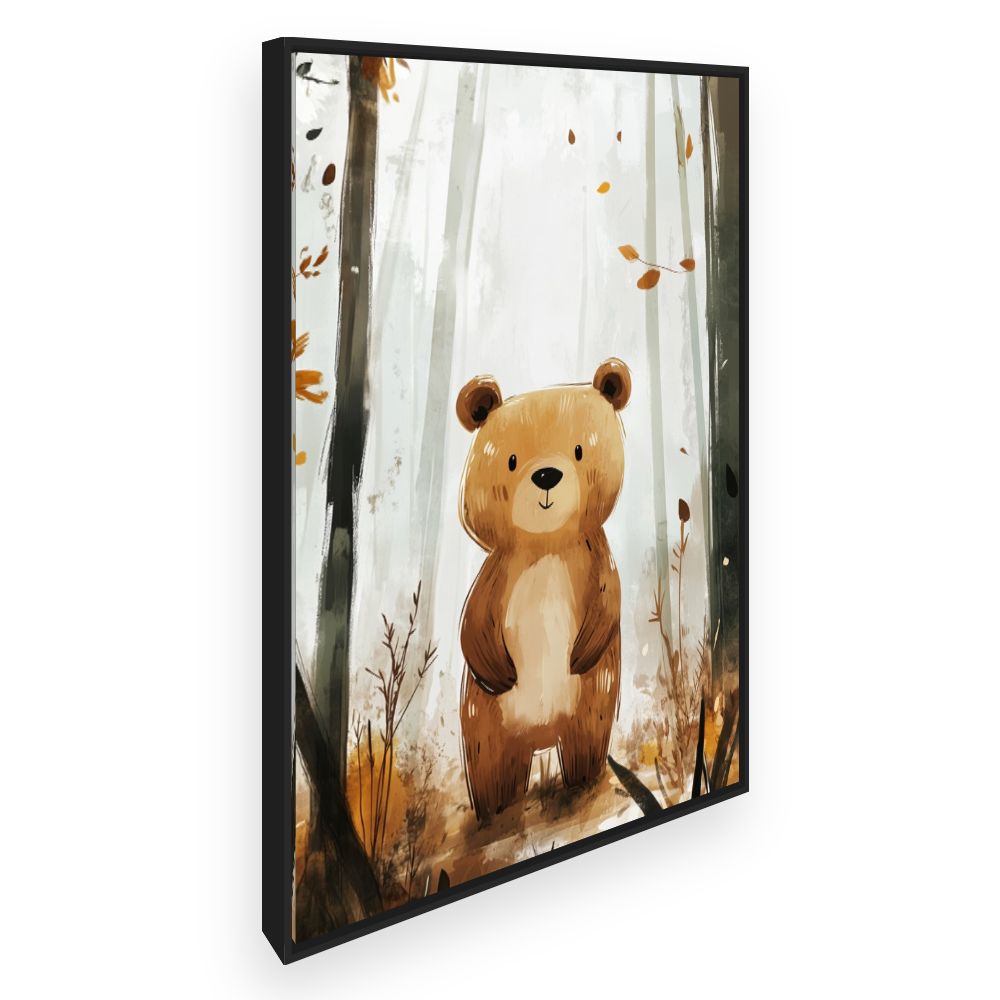 Tableau imprimé pour enfants 'Ours mignon forestier'