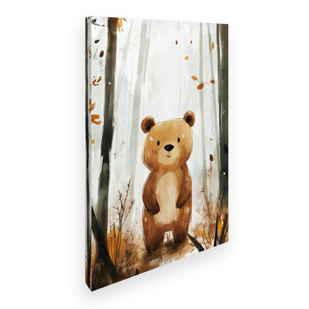 Tableau imprimé pour enfants 'Ours mignon forestier'