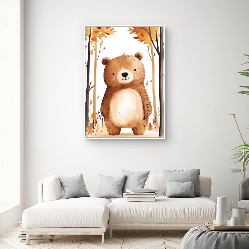Tableau imprimé pour enfants 'Ours adorable'