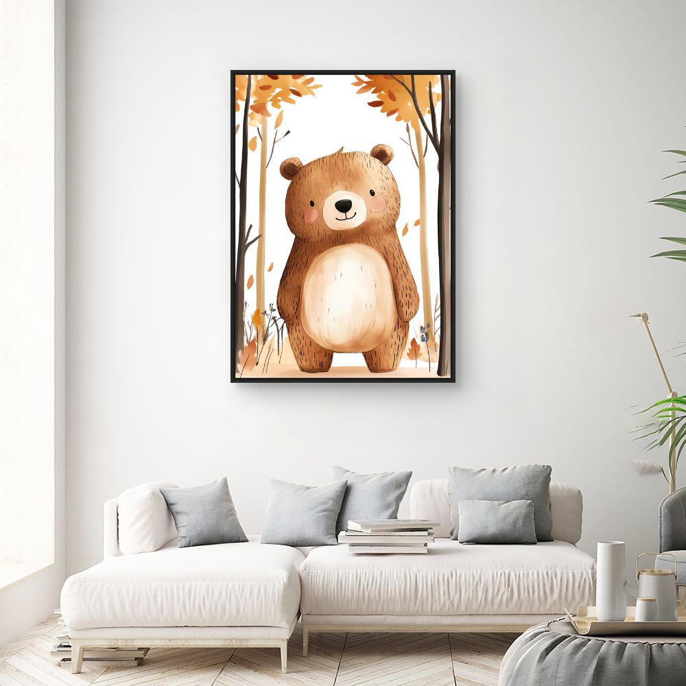 Tableau imprimé pour enfants 'Ours adorable'
