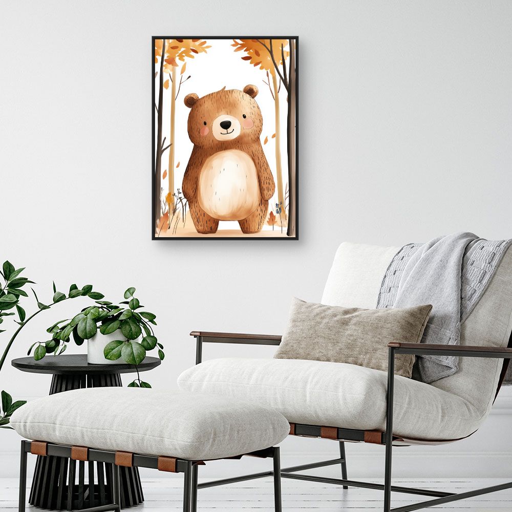 Tableau imprimé pour enfants 'Ours adorable'