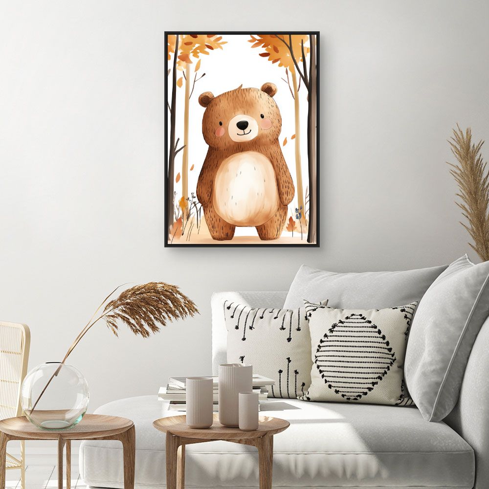 Tableau imprimé pour enfants 'Ours adorable'