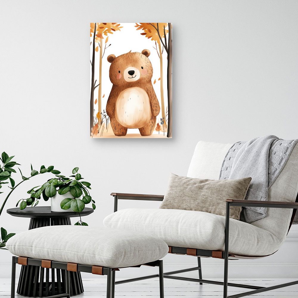 Tableau imprimé pour enfants 'Ours adorable'