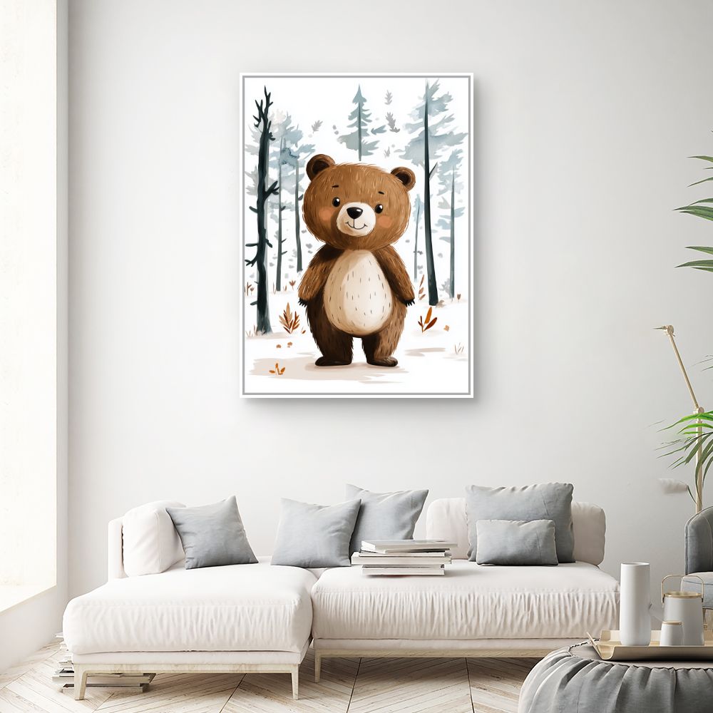 Tableau imprimé pour enfants 'Ourson enchanteur'