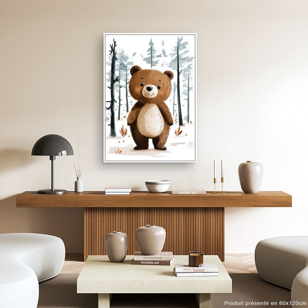 Tableau imprimé pour enfants 'Ourson enchanteur'
