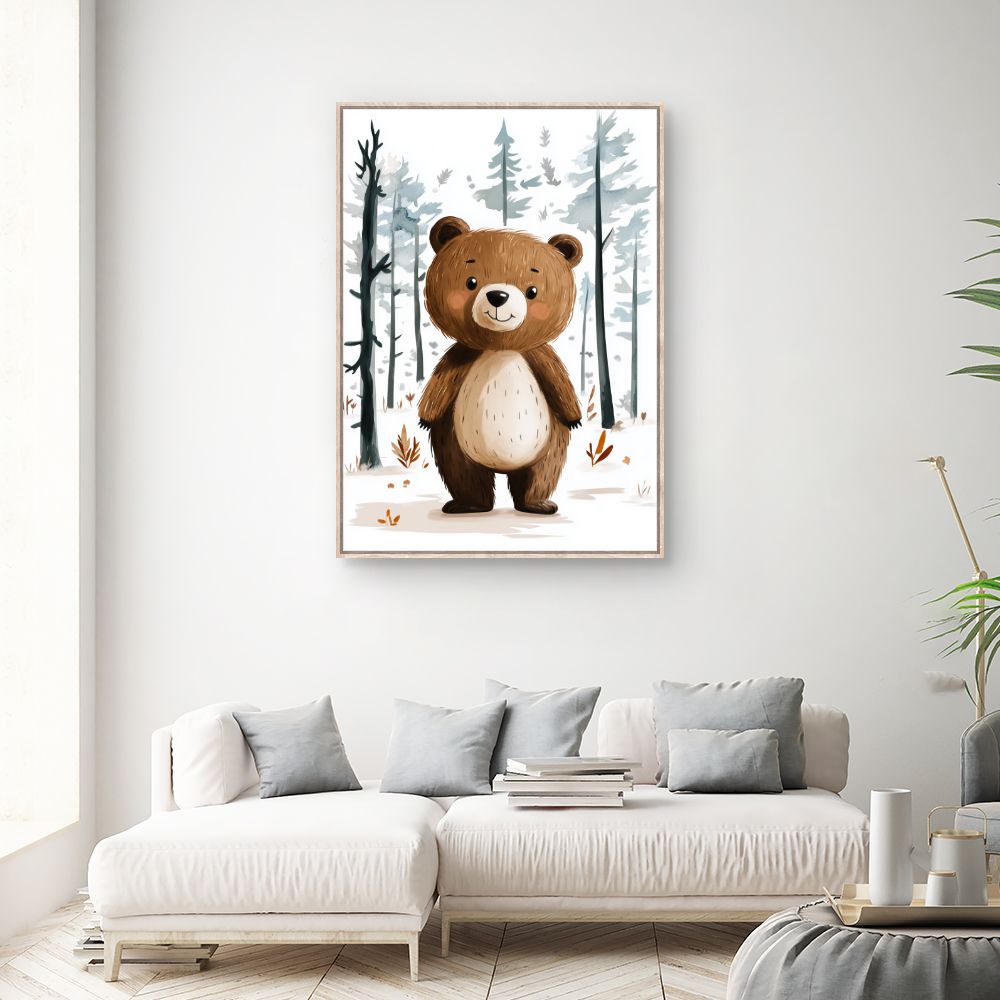Tableau imprimé pour enfants 'Ourson enchanteur'