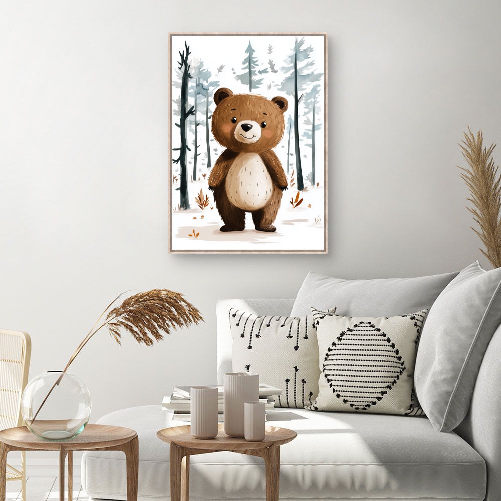 Tableau imprimé pour enfants 'Ourson enchanteur'