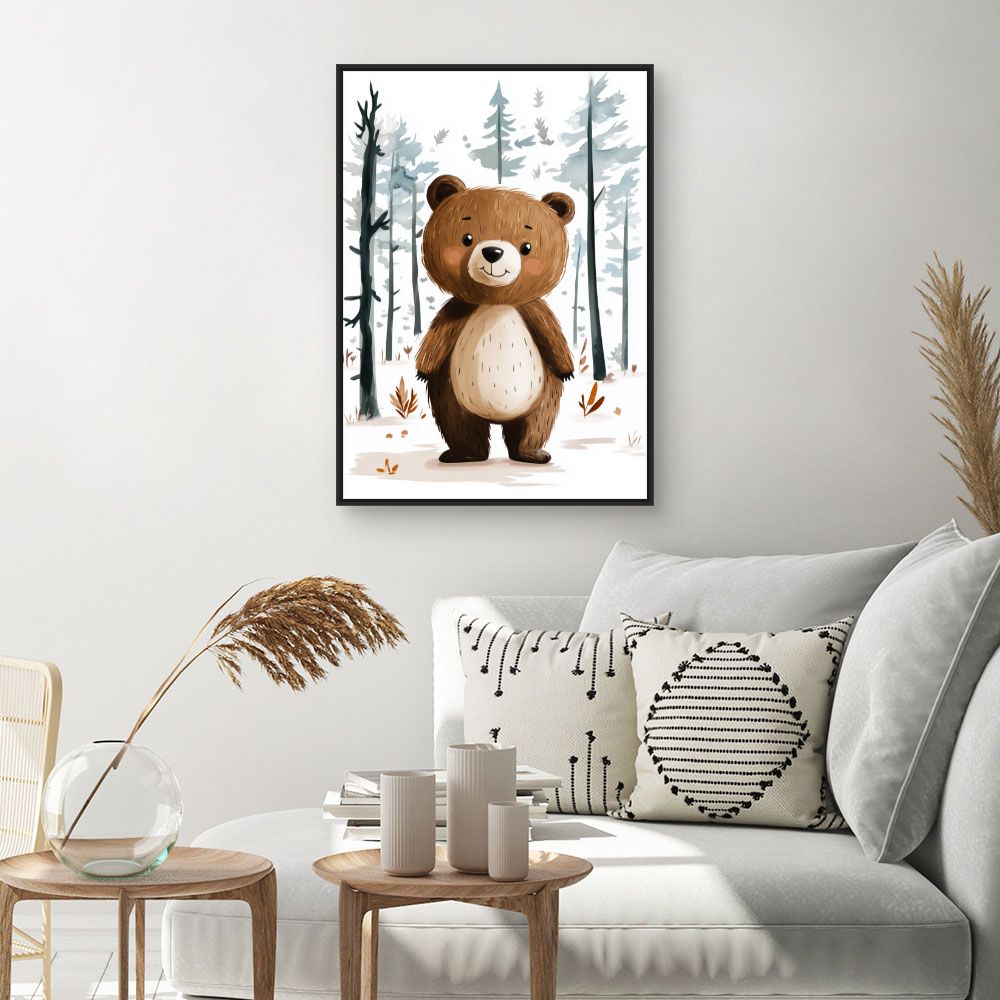 Tableau imprimé pour enfants 'Ourson enchanteur'