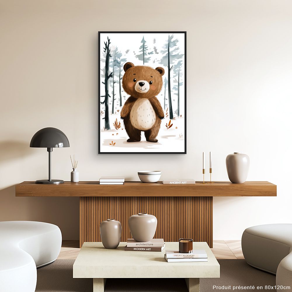 Tableau imprimé pour enfants 'Ourson enchanteur'