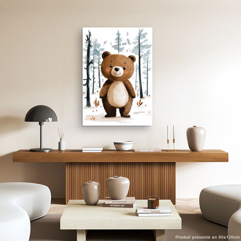 Tableau imprimé pour enfants 'Ourson enchanteur'