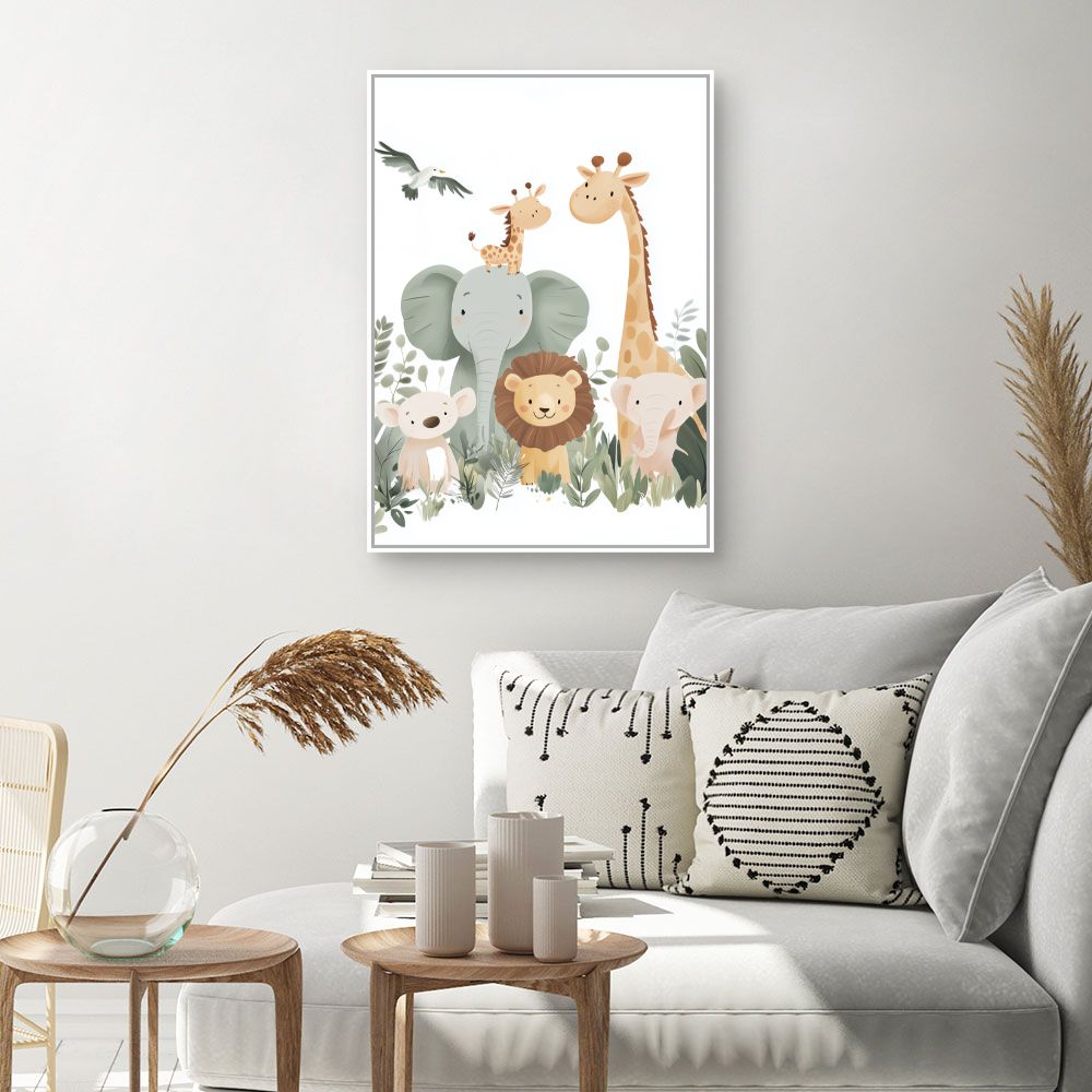 Tableau imprimé pour enfants 'Animaux adorables'