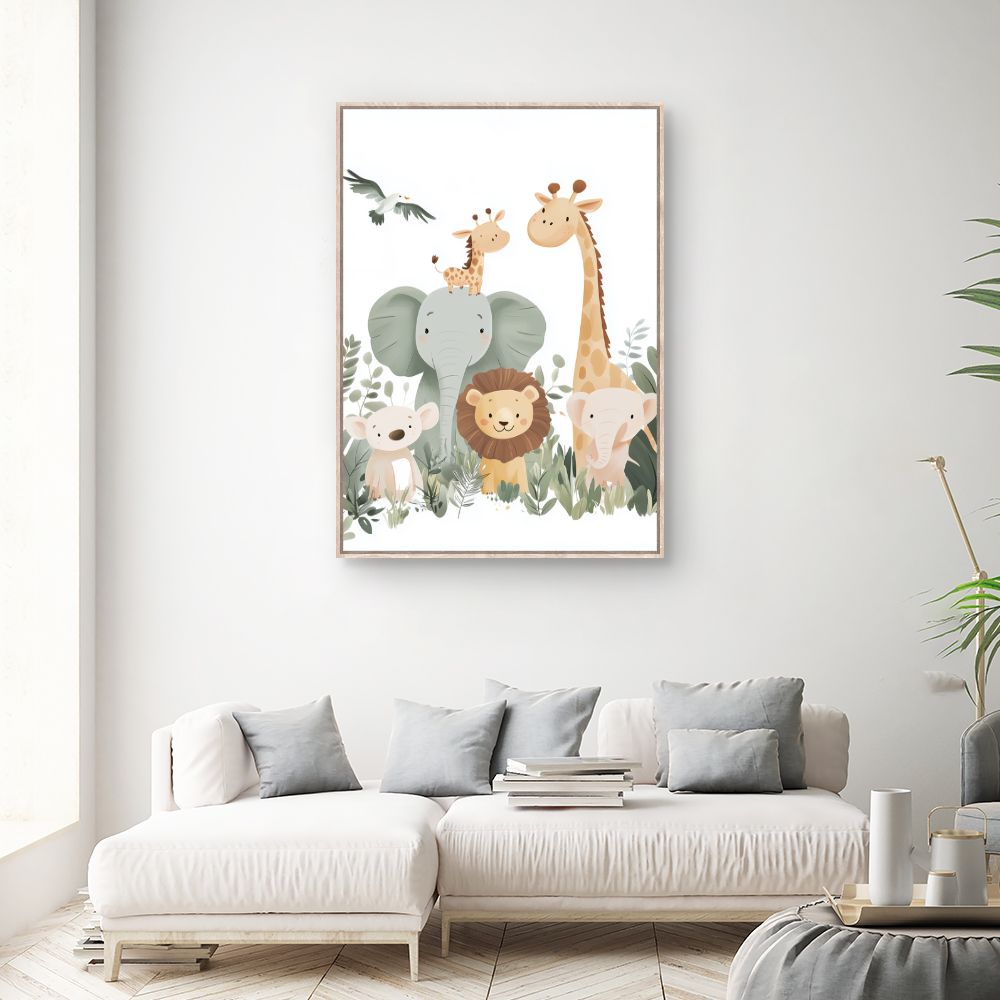 Tableau imprimé pour enfants 'Animaux adorables'