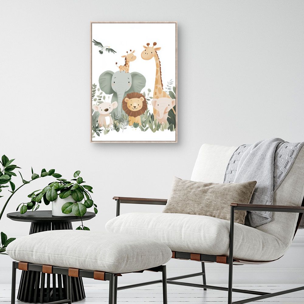 Tableau imprimé pour enfants 'Animaux adorables'