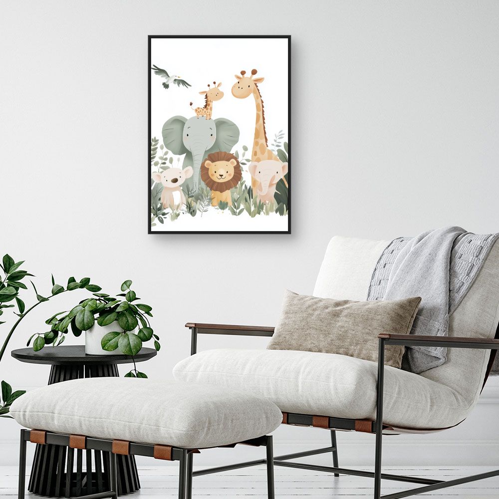 Tableau imprimé pour enfants 'Animaux adorables'