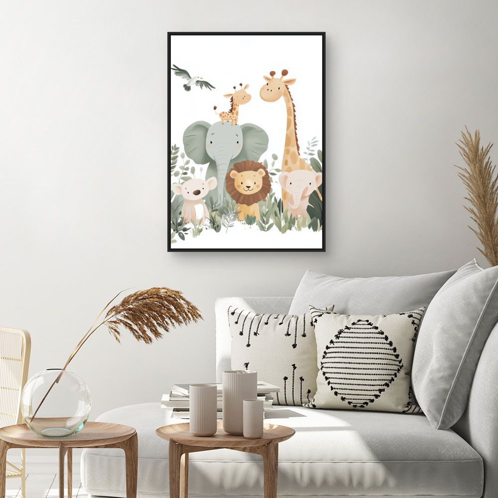 Tableau imprimé pour enfants 'Animaux adorables'