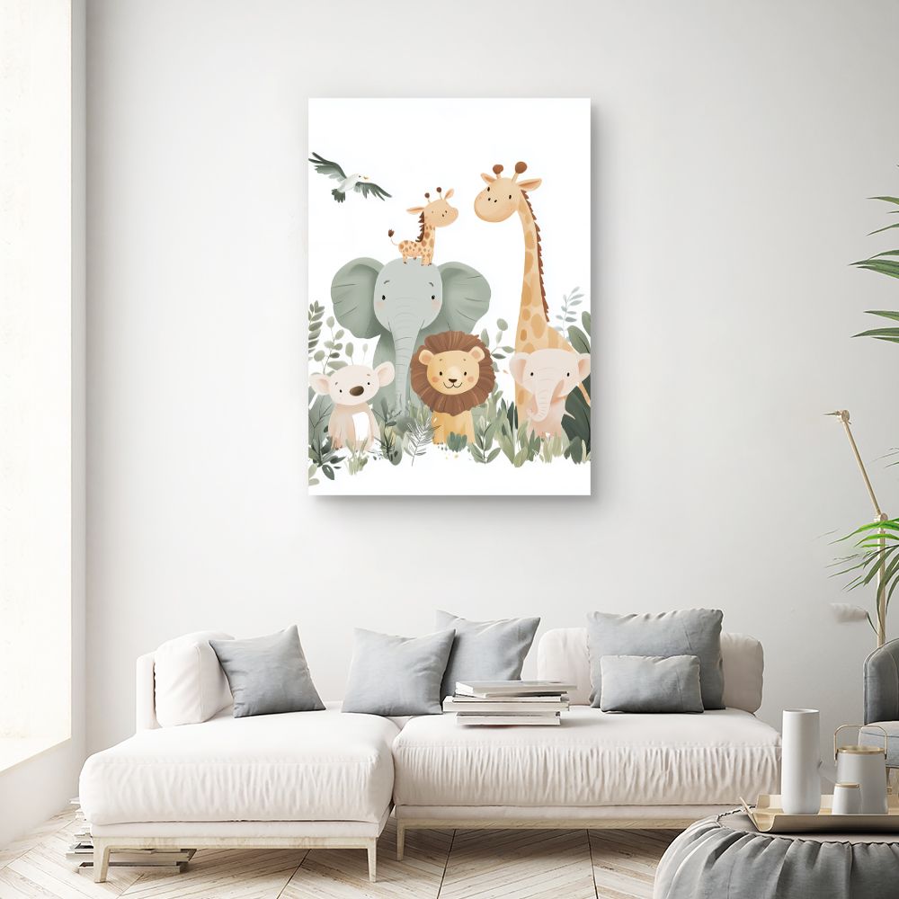 Tableau imprimé pour enfants 'Animaux adorables'