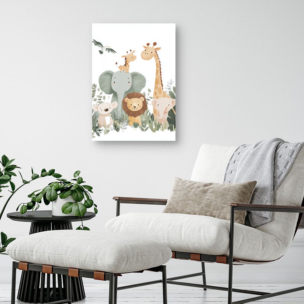 Tableau imprimé pour enfants 'Animaux adorables'
