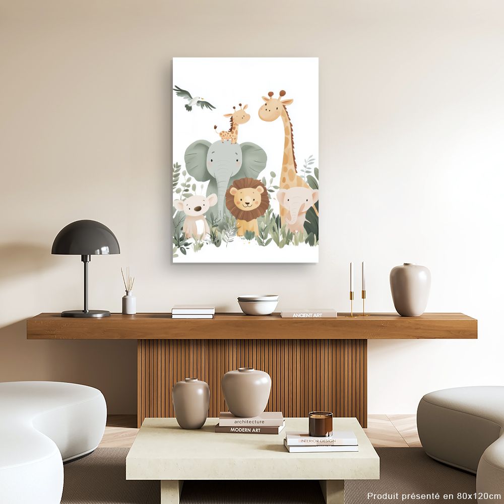 Tableau imprimé pour enfants 'Animaux adorables'