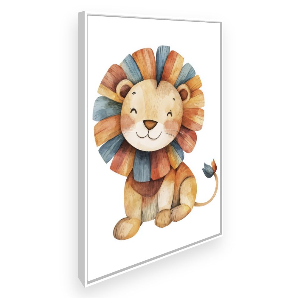 Tableau imprimé pour enfants 'Lion joyeux'