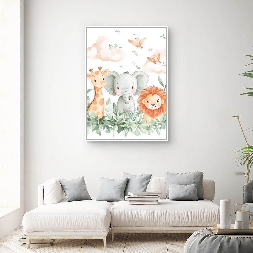 Tableau imprimé pour enfants 'Animaux adorables'