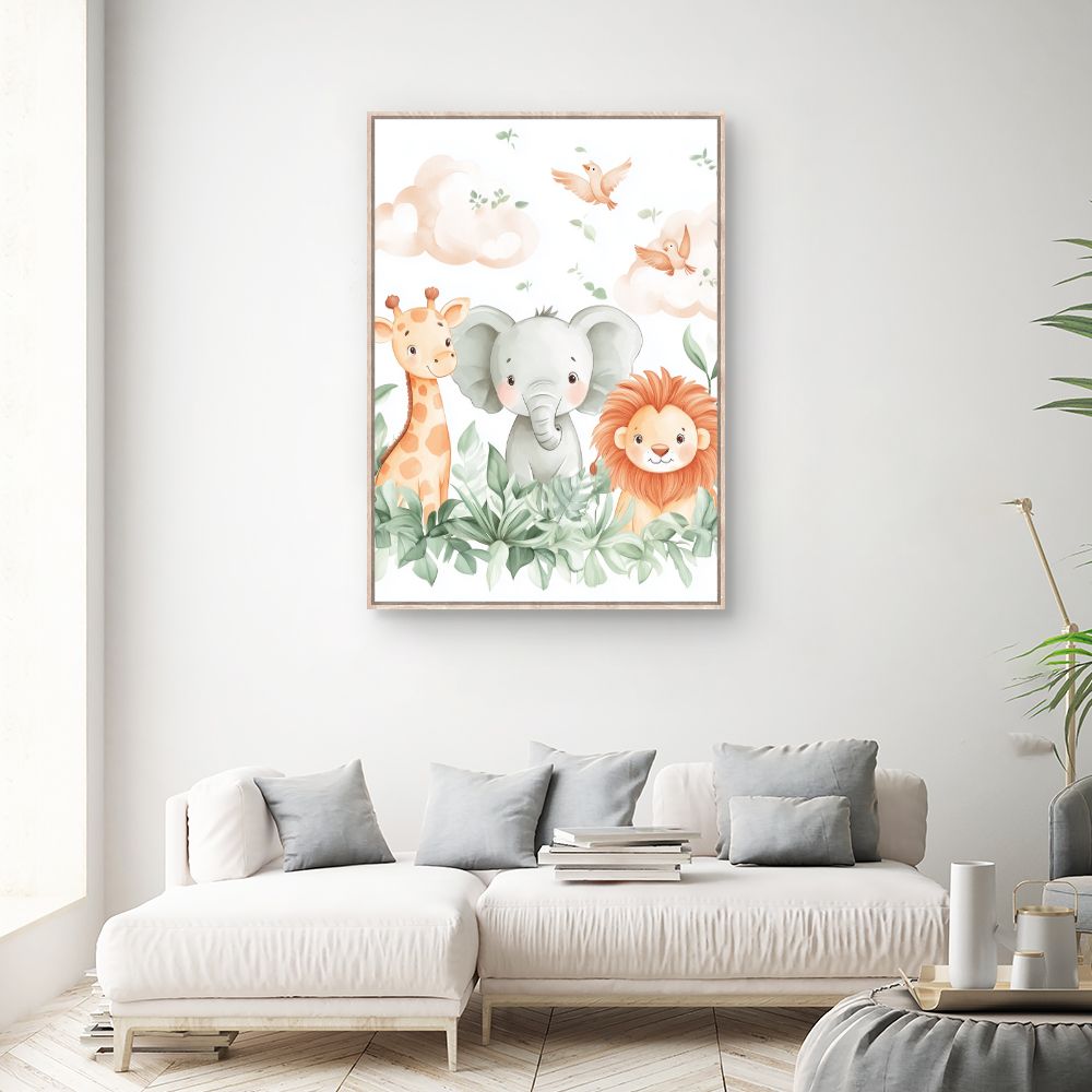 Tableau imprimé pour enfants 'Animaux adorables'