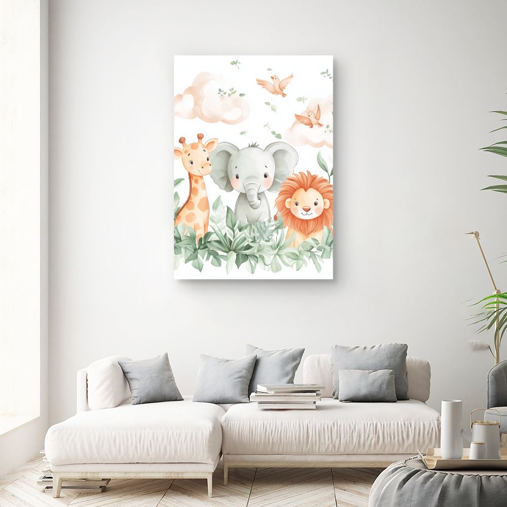 Tableau imprimé pour enfants 'Animaux adorables'