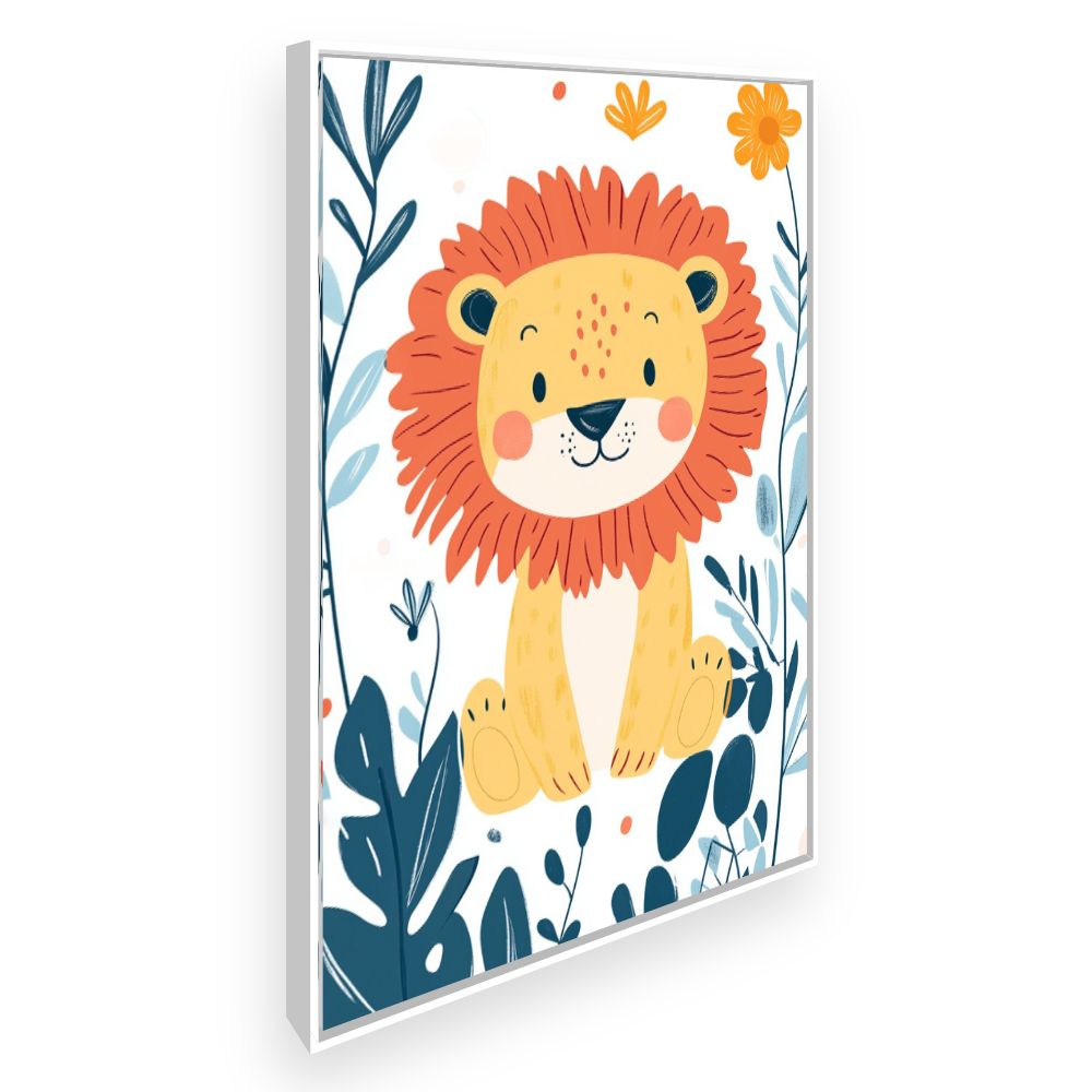 Tableau imprimé pour enfants 'Lion joyeux'