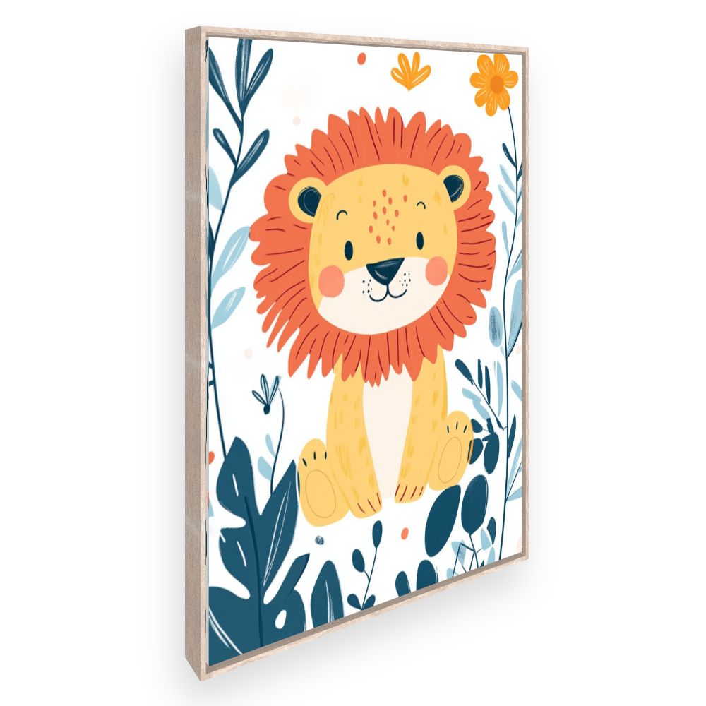 Tableau imprimé pour enfants 'Lion joyeux'