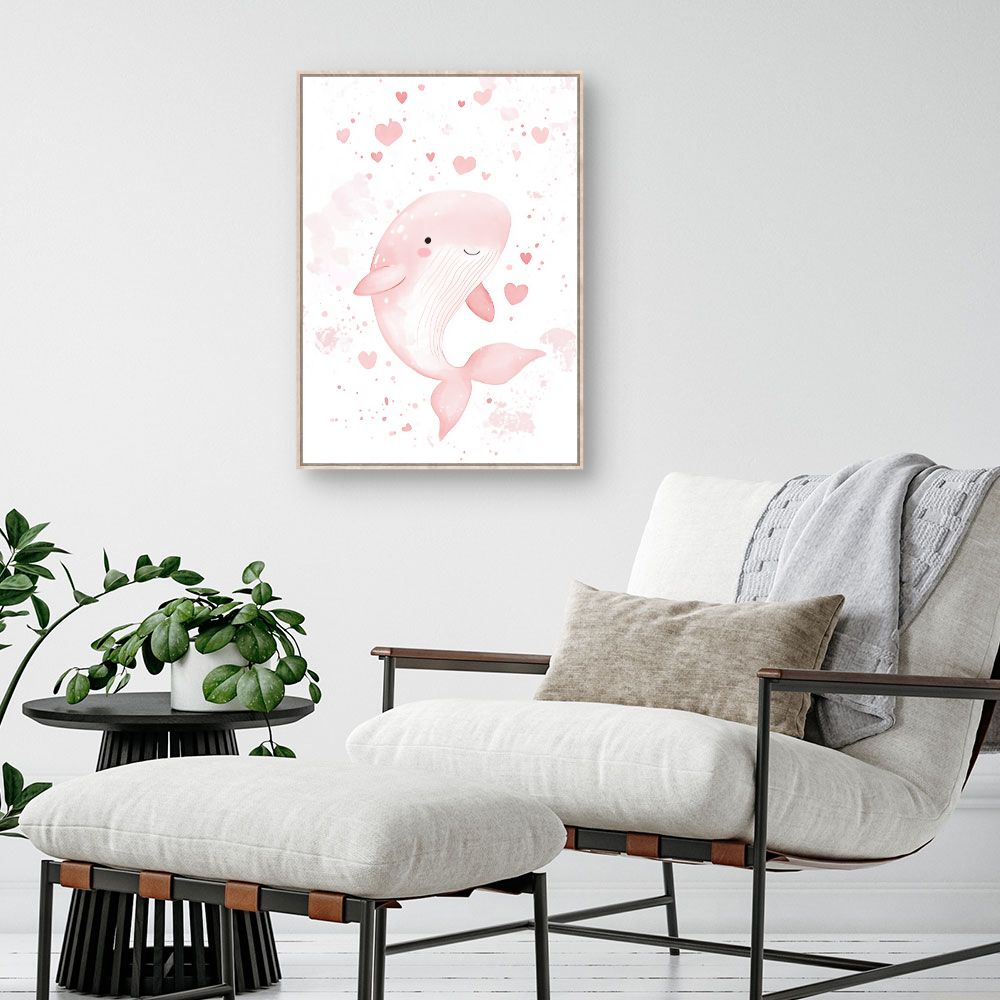 Tableau imprimé pour enfants 'Baleine joyeuse'