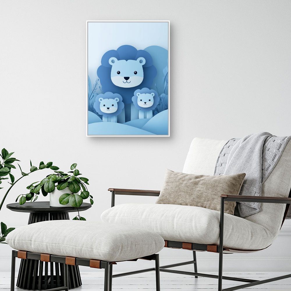 Tableau imprimé pour enfants 'Lionceaux mignons'