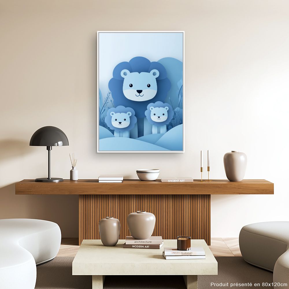 Tableau imprimé pour enfants 'Lionceaux mignons'