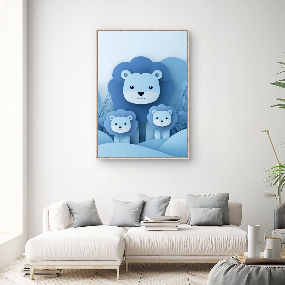 Tableau imprimé pour enfants 'Lionceaux mignons'