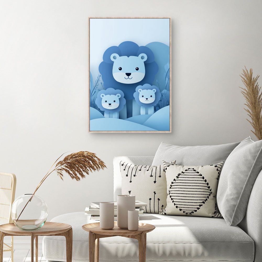 Tableau imprimé pour enfants 'Lionceaux mignons'