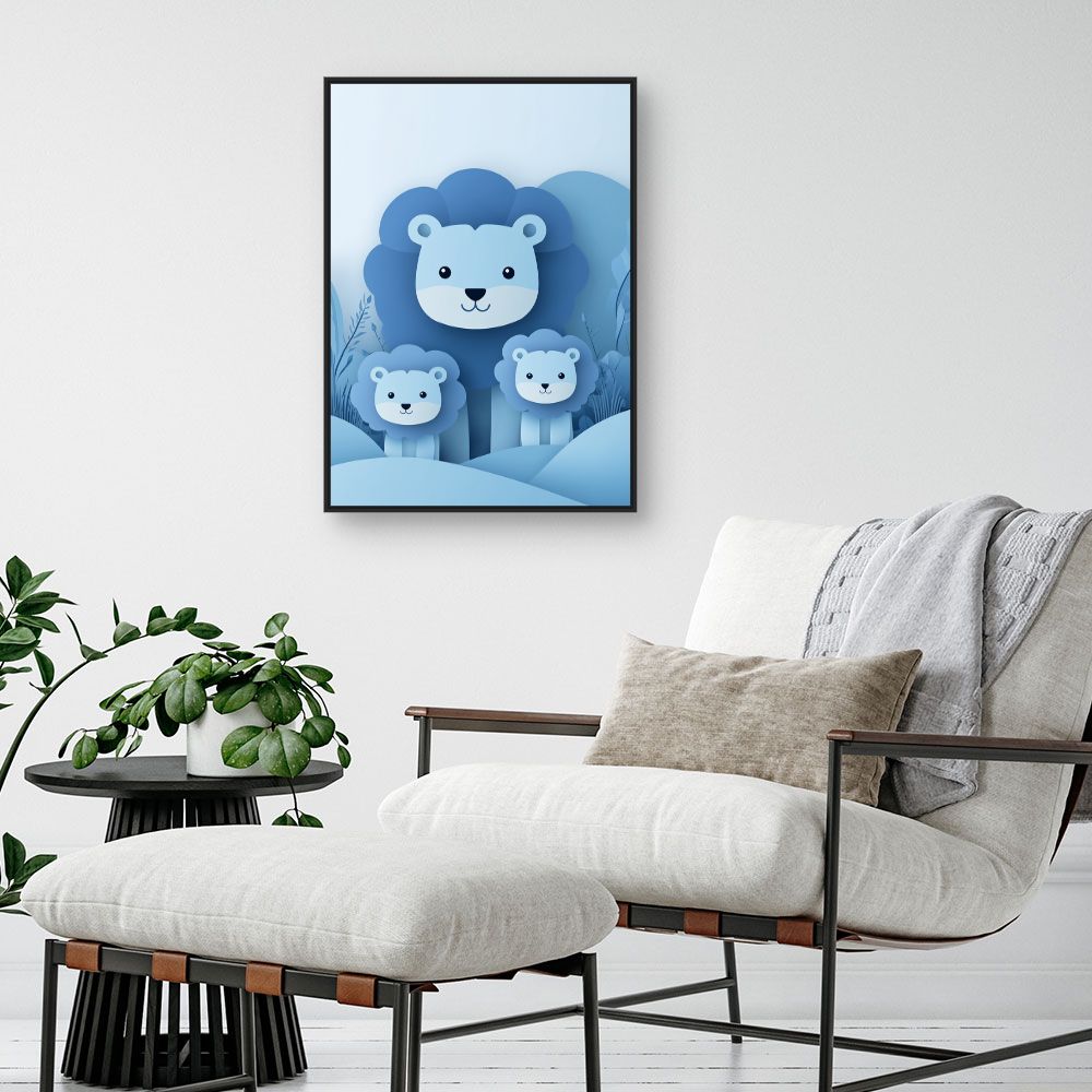 Tableau imprimé pour enfants 'Lionceaux mignons'