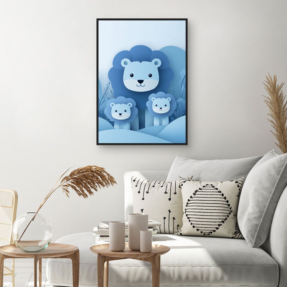 Tableau imprimé pour enfants 'Lionceaux mignons'