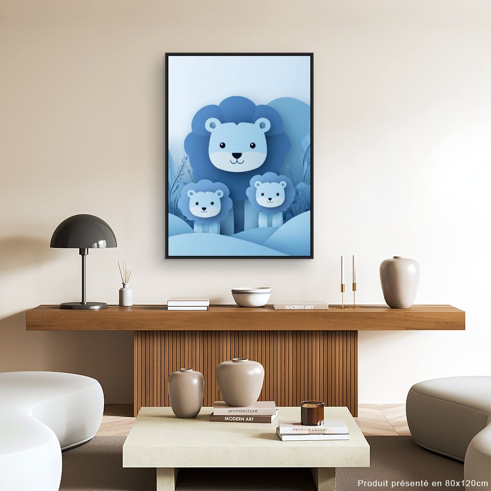 Tableau imprimé pour enfants 'Lionceaux mignons'