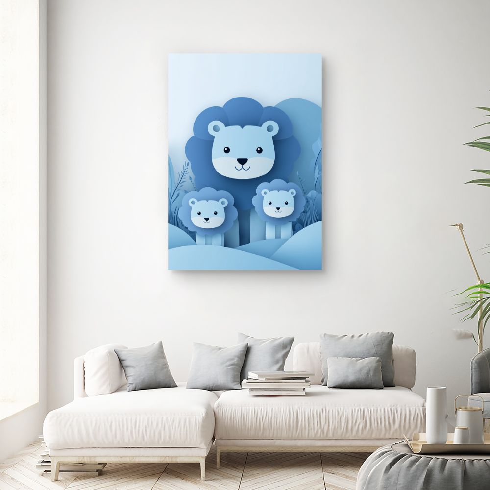 Tableau imprimé pour enfants 'Lionceaux mignons'