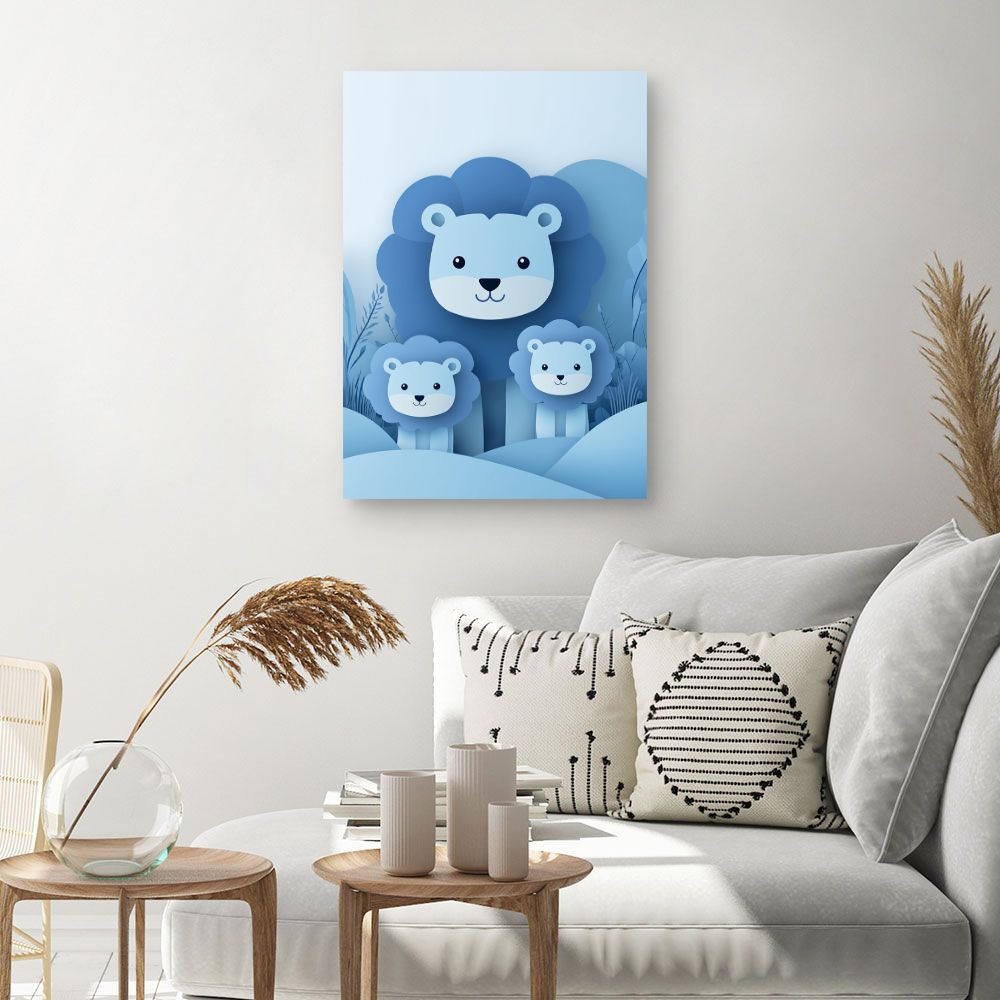 Tableau imprimé pour enfants 'Lionceaux mignons'