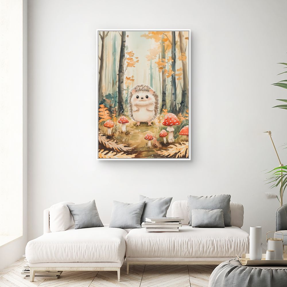 Tableau imprimé pour enfants 'Hérisson enchanteur'