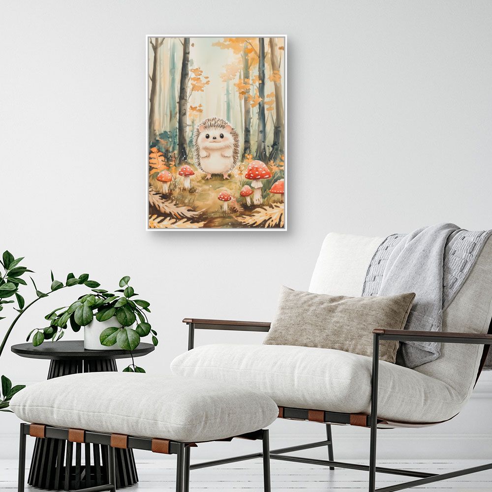 Tableau imprimé pour enfants 'Hérisson enchanteur'